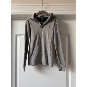 Polo Ralph Lauren Boys Gray Half Zip Pullover Sweater Size 7